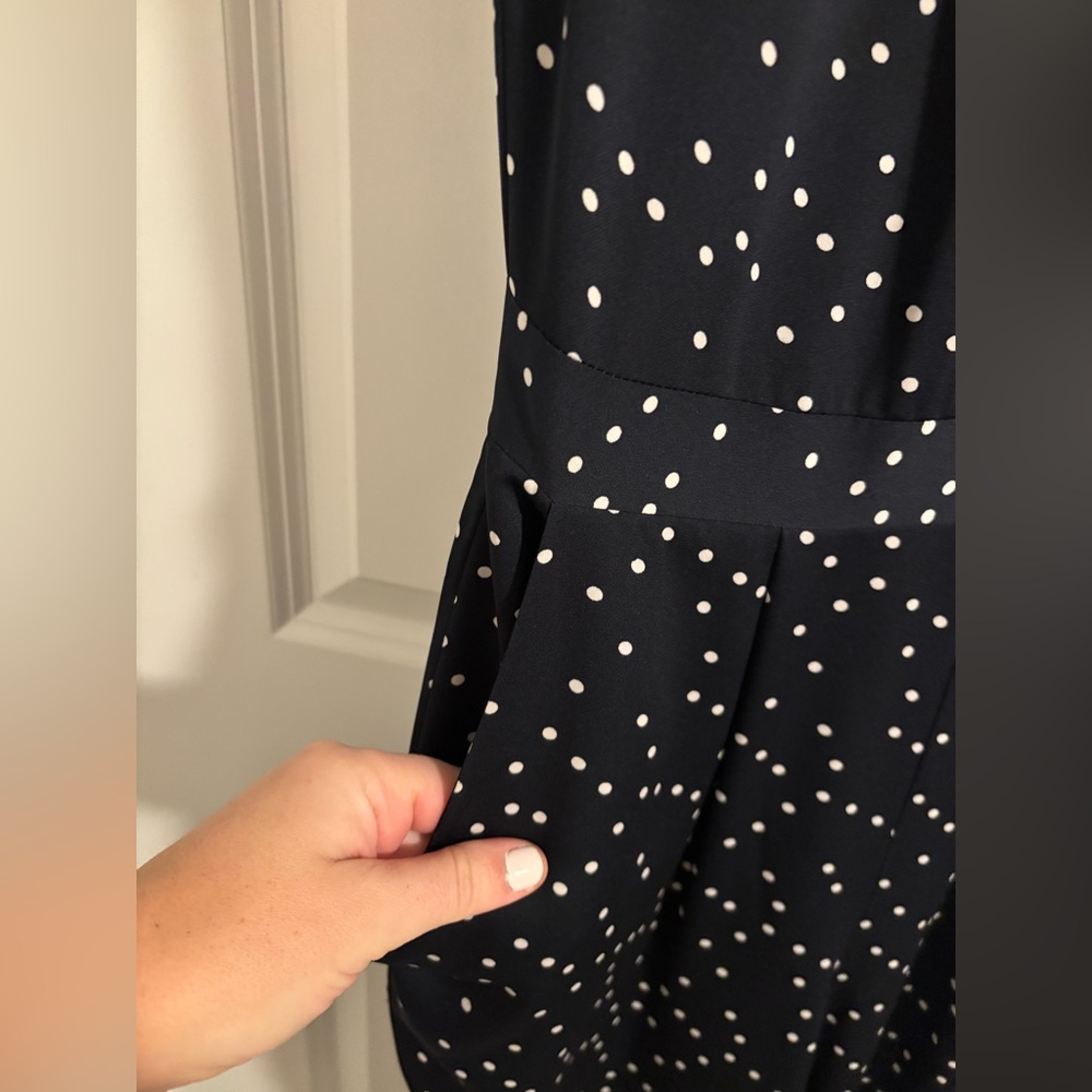 Reiss Navy Polka Dot Sleeveless Jumpsuit - Picture 8 of 12